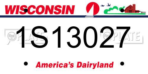 1S13027 Wisconsin License Plate