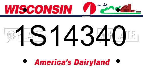 1S14340 Wisconsin License Plate
