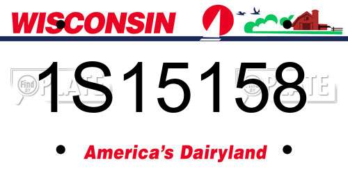 1S15158 Wisconsin License Plate