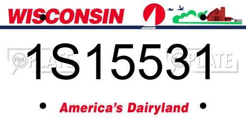 1S15531 Wisconsin License Plate