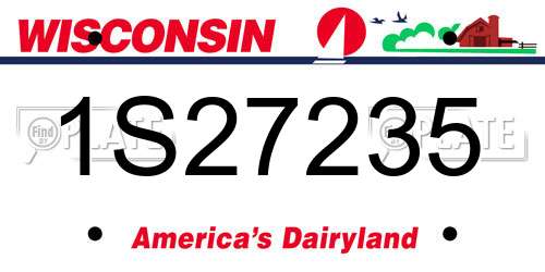 1S27235 Wisconsin License Plate
