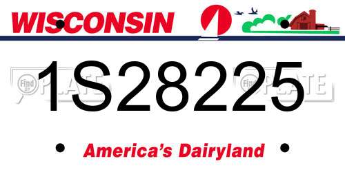 1S28225 Wisconsin License Plate