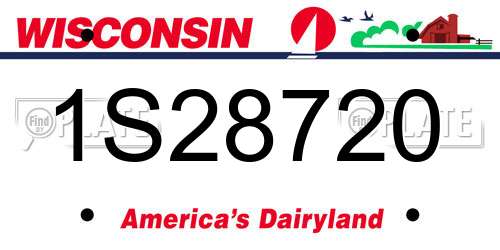 1S28720 Wisconsin License Plate