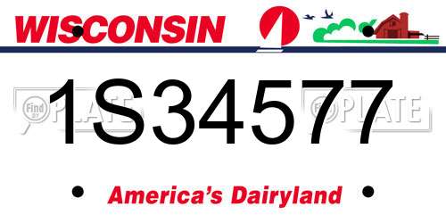 1S34577 Wisconsin License Plate