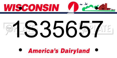 1S35657 Wisconsin License Plate