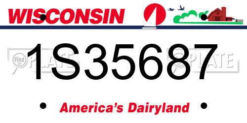 1S35687 Wisconsin License Plate