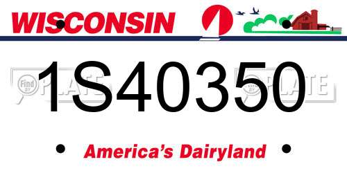 1S40350 Wisconsin License Plate