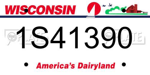 1S41390 Wisconsin License Plate