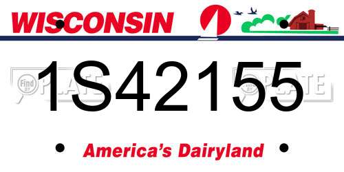 1S42155 Wisconsin License Plate