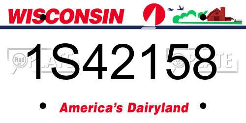 1S42158 Wisconsin License Plate