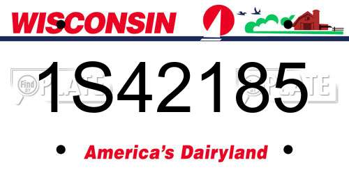 1S42185 Wisconsin License Plate