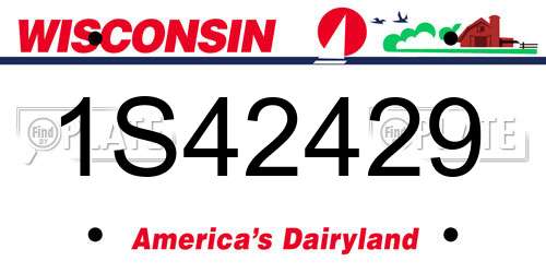 1S42429 Wisconsin License Plate