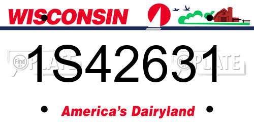 1S42631 Wisconsin License Plate