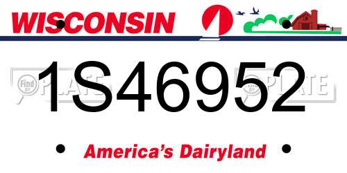 1S46952 Wisconsin License Plate