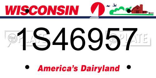 1S46957 Wisconsin License Plate