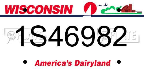 1S46982 Wisconsin License Plate