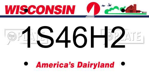 1S46H2 Wisconsin License Plate