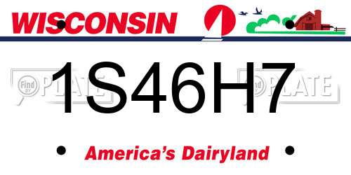 1S46H7 Wisconsin License Plate