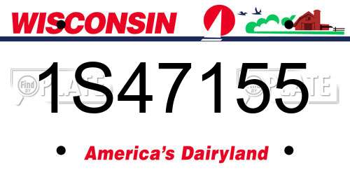 1S47155 Wisconsin License Plate