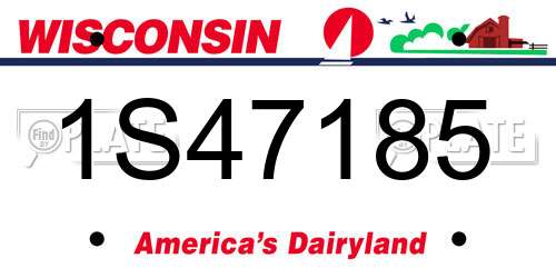 1S47185 Wisconsin License Plate