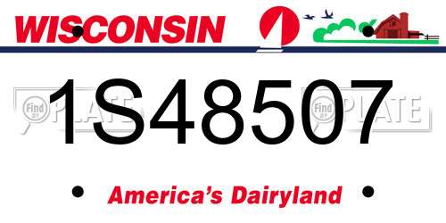 1S48507 Wisconsin License Plate