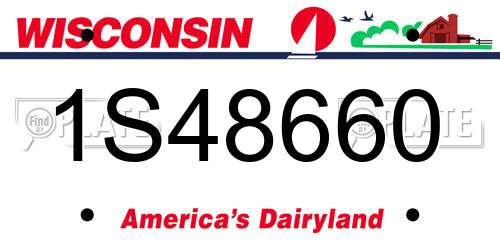 1S48660 Wisconsin License Plate