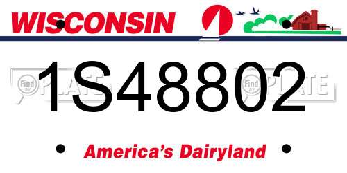 1S48802 Wisconsin License Plate