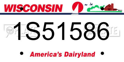 1S51586 Wisconsin License Plate