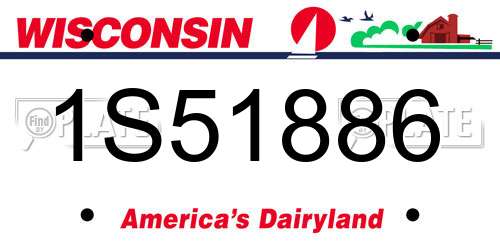 1S51886 Wisconsin License Plate