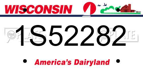 1S52282 Wisconsin License Plate