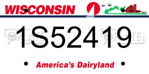 1S52419 Wisconsin License Plate