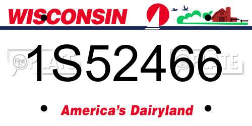 1S52466 Wisconsin License Plate
