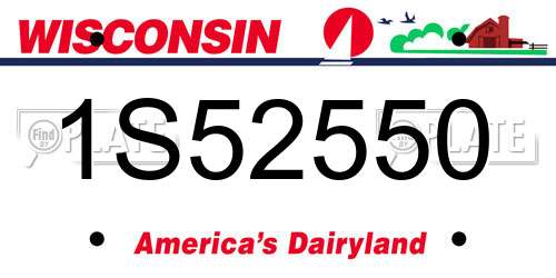 1S52550 Wisconsin License Plate