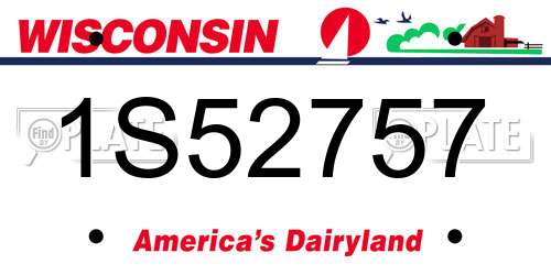 1S52757 Wisconsin License Plate