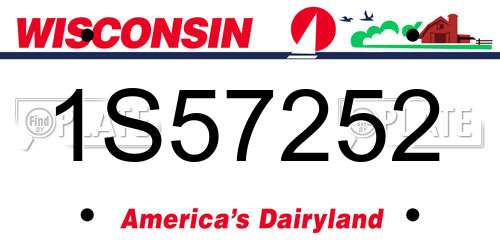 1S57252 Wisconsin License Plate