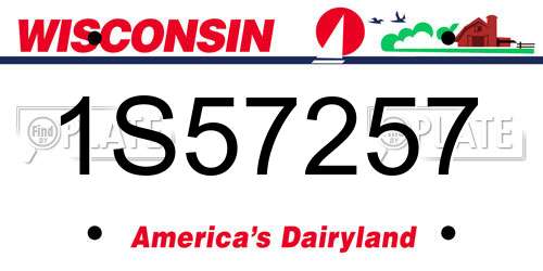 1S57257 Wisconsin License Plate