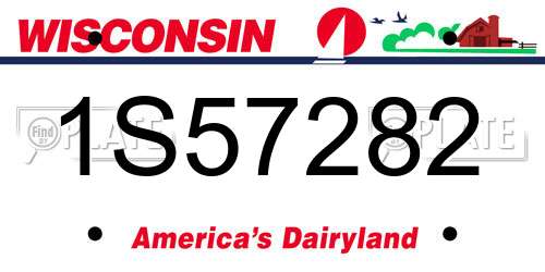 1S57282 Wisconsin License Plate