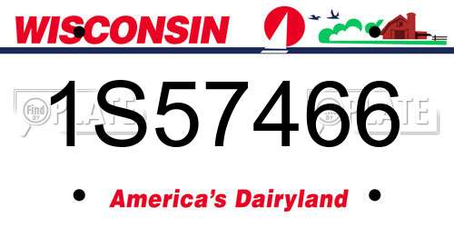 1S57466 Wisconsin License Plate