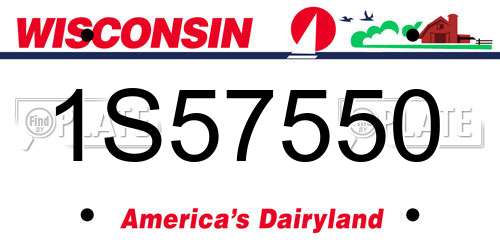 1S57550 Wisconsin License Plate