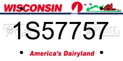 1S57757 Wisconsin License Plate