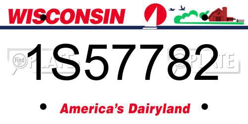 1S57782 Wisconsin License Plate