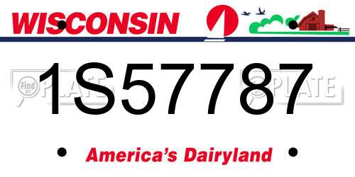 1S57787 Wisconsin License Plate