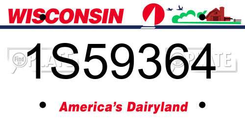 1S59364 Wisconsin License Plate