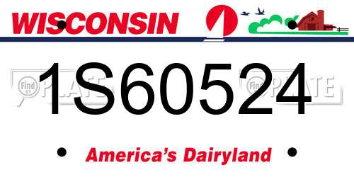 1S60524 Wisconsin License Plate
