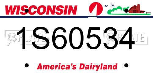 1S60534 Wisconsin License Plate