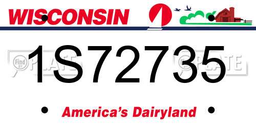 1S72735 Wisconsin License Plate