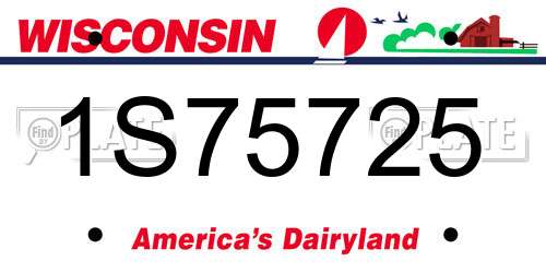 1S75725 Wisconsin License Plate