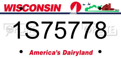 1S75778 Wisconsin License Plate