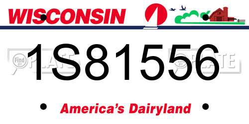 1S81556 Wisconsin License Plate