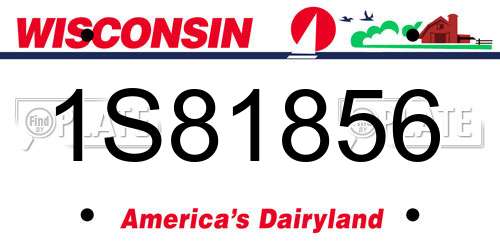 1S81856 Wisconsin License Plate